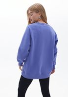 Bayan Mor Pamuklu Oversize Sweatshirt