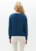 Bayan Mavi Cut-Out Detaylı Bluz ( MODAL )