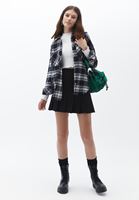 Bayan Siyah Pamuklu Ekoseli Gömlek