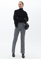 Bayan Çok Renkli Straight-Fit Ekose Desenli Pantolon