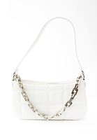 Bayan Beyaz Zincirli Kapitone Baget Çanta