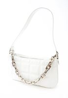 Bayan Beyaz Zincirli Kapitone Baget Çanta