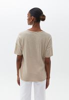 Bayan Bej V Yaka Oversize Tişört