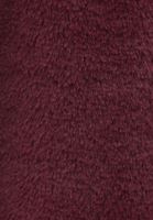 Bayan Bordo Kürk Detaylı Oversize Mont