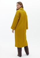 Bayan Sarı Oversize Cepli Kaban