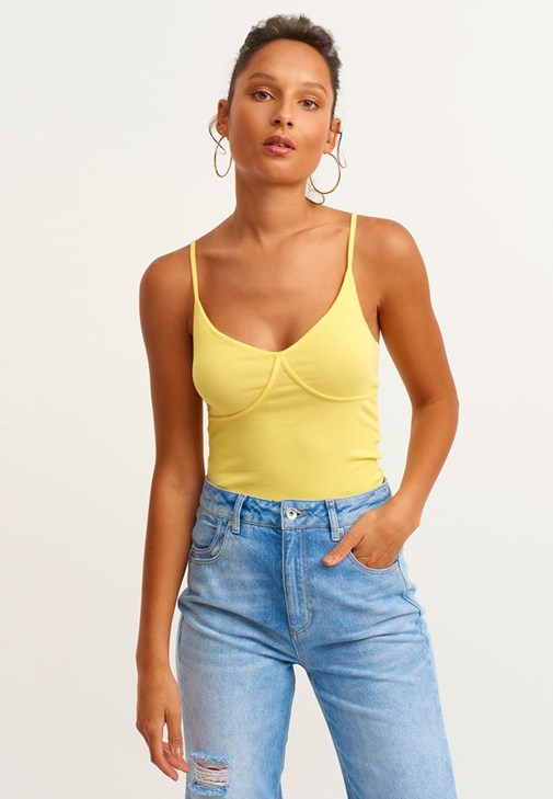 Sarı Pamuklu V Yaka Atlet