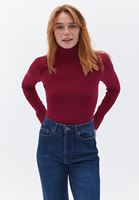 Bayan Kırmızı Uzun Kollu Roll Neck