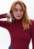 Bayan Kırmızı Uzun Kollu Roll Neck