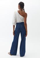 Bayan Mavi Ultra Yüksek Bel Wide-Leg Denim Pantolon