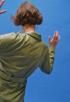 Bayan Yeşil Vegan Deri Ceket Elbise