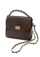 Bayan Kahverengi Zincir Detaylı Crocodile Çanta