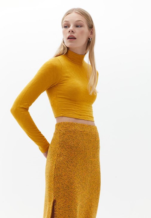  Jakarlı Crop Tişört ( MODAL )