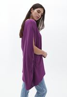 Bayan Mor Oversize Tişört ( MODAL )