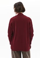 Bayan Bordo Midi Boy Triko Hırka ( MODAL )