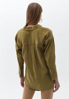 Bayan Yeşil Oversize Gömlek ( MODAL )