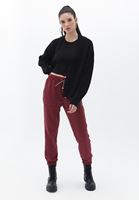 Bayan Bordo Yumuşak Dokulu Jogger Pantolon ( TENCEL™ )