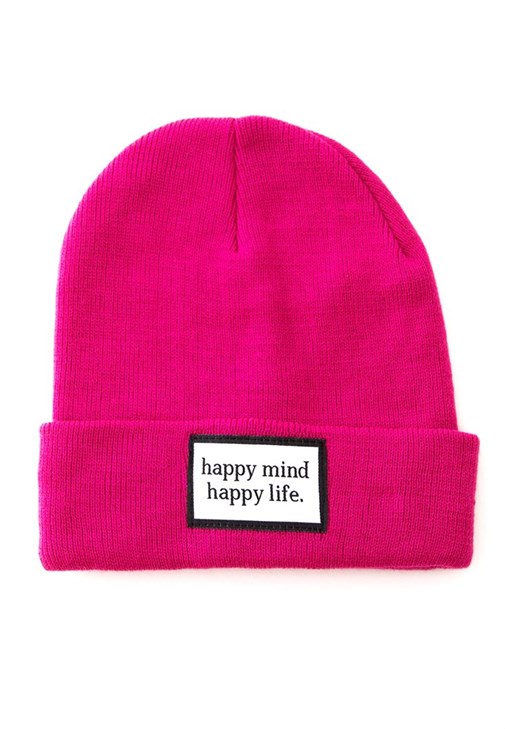 Pembe Sloganlı Bere