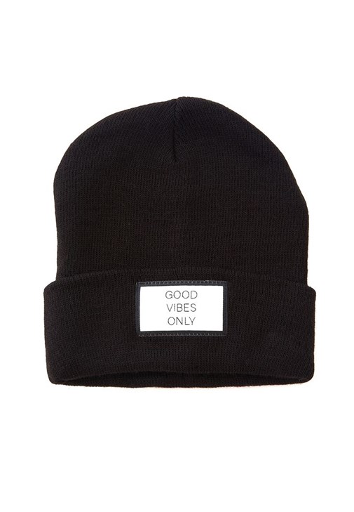 Siyah Sloganlı Bere