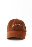 Bayan Kahverengi Sloganlı Süet Cap