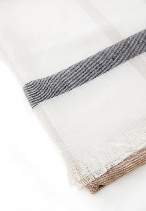 Bej Desenli Kalın Şal