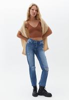 Bayan Kahverengi Dikişsiz Crop Top