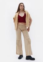 Bayan Kırmızı Dikişsiz Crop Top