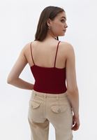 Bayan Kırmızı Dikişsiz Crop Top