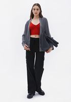 Askılı Crop Atlet ve Lastikli Pantolon Kombini