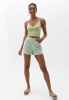 Bayan Yeşil Dikişsiz Crop Top