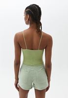 Bayan Yeşil Dikişsiz Crop Top