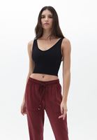 Jakarlı Dikişsiz Atlet ve Culotte Pantolon Kombini