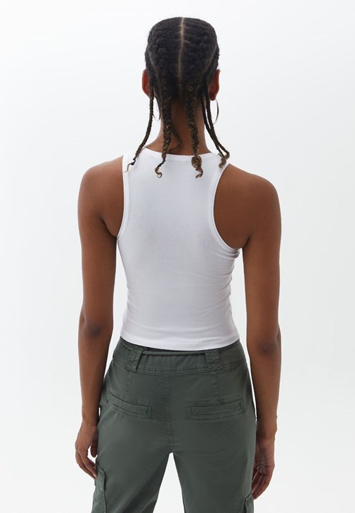 Halter Yaka Crop Atlet ve Kargo Pantolon Kombini