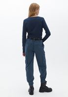 Bayan Lacivert Orta Bel Kemerli Jogger Pantolon