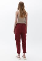 Bayan Bordo Ultra Yüksek Bel Carrot-Fit Pantolon