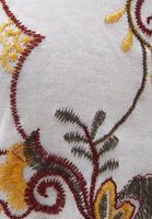 Bayan Krem Nakışlı Crop Bluz