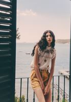 Bayan Krem Pamuklu Nakış Detaylı Bluz