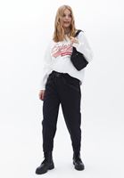 Bayan Siyah Toka Detaylı Baggy-Fit Pantolon