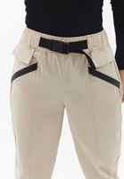 Bayan Bej Toka Detaylı Baggy-Fit Pantolon