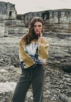 Bayan Çok Renkli Batik Yıkamalı Oversize Bluz