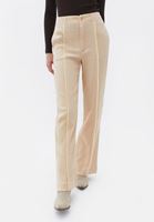 Bayan Bej Püskül Detaylı Wide-Leg Pantolon