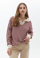 Bayan Çok Renkli Çizgili Loose-Fit Kazak