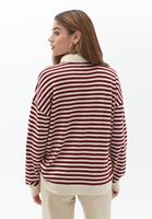 Bayan Çok Renkli Çizgili Loose-Fit Kazak