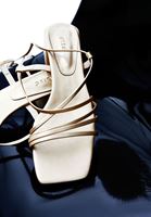 Women Gold High Heels with String Details