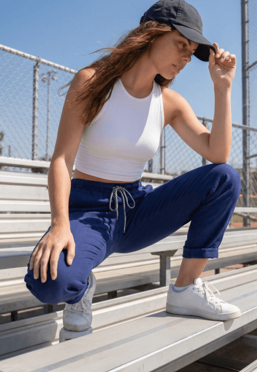 Mavi Carrot-Fit Bağcıklı Pantolon