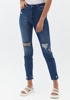 Bayan Mavi Ultra Yüksek Bel Slim-Fit Denim Pantolon