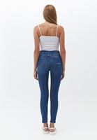 Bayan Mavi Ultra Yüksek Bel Slim-Fit Denim Pantolon