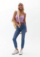 Bayan Mavi Ultra Yüksek Bel Slim-Fit Denim Pantolon