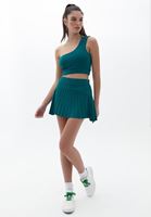 Bayan Yeşil Tek Omuzlu Crop Atlet