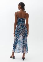 Bayan Çok Renkli İnce Askılı Desenli Elbise