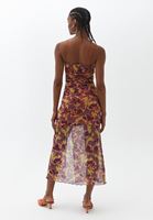 Bayan Çok Renkli İnce Askılı Desenli Elbise